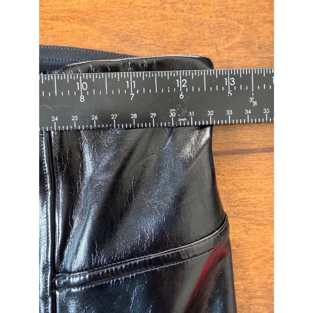 SPANX Patent Faux Leather Leggings Womens Small Black Shiny High Rise 20204R - Picture 4 of 6